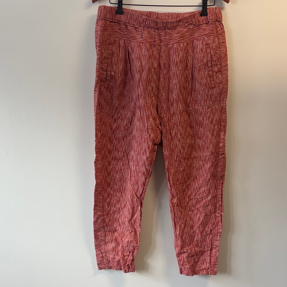 Anthropologie Red Textured cotton Pants sz M